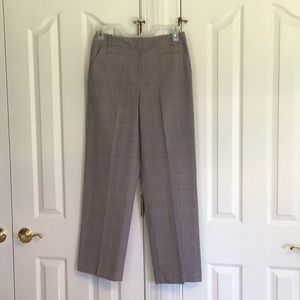 Grey, pink plaid trousers, size 8